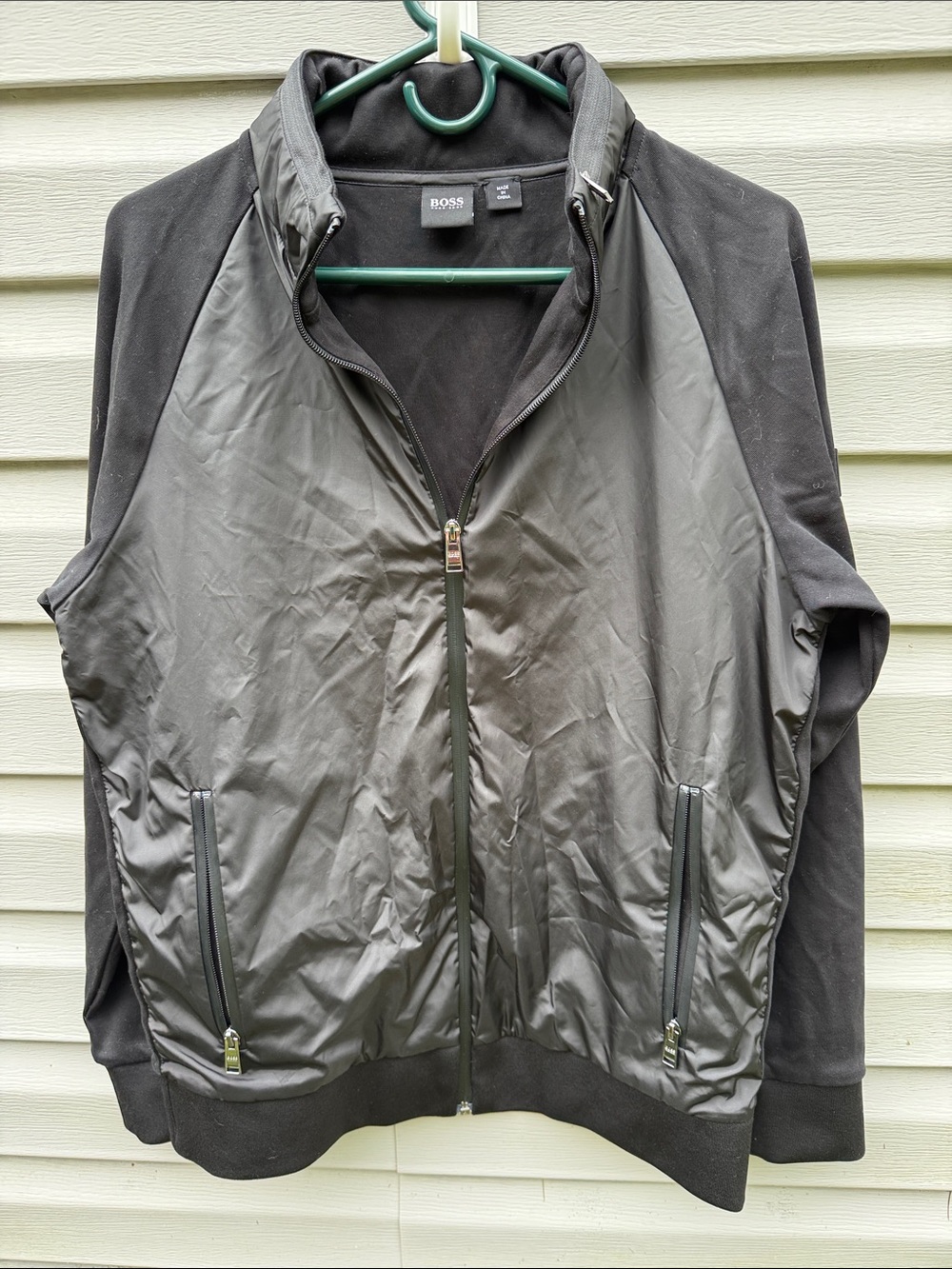 Boss Hugo Boss | Seeger 25 Men’s Full Zip Black Jacket with zipper hoodie size M